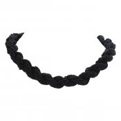 svart pärlhalsband svart markant halsband kraftigt svart halsband